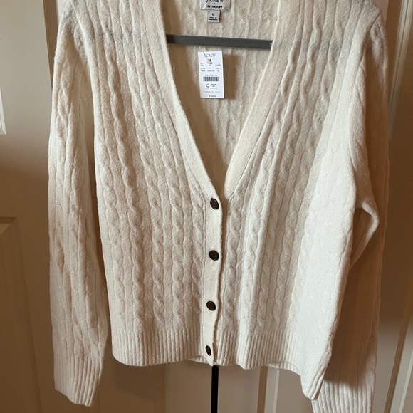J. Crew Sweaters - NWT J. Crew Ivory Cable Knit Cardigan